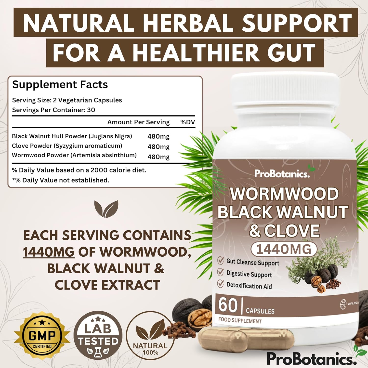 Wormwood Black Walnut and Clove Capsules