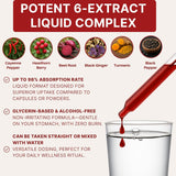 Cayenne Pepper Drops Liquid Supplement | Hawthorn Berry, Turmeric Curcumin, Beet Root, Ginger, Black Pepper