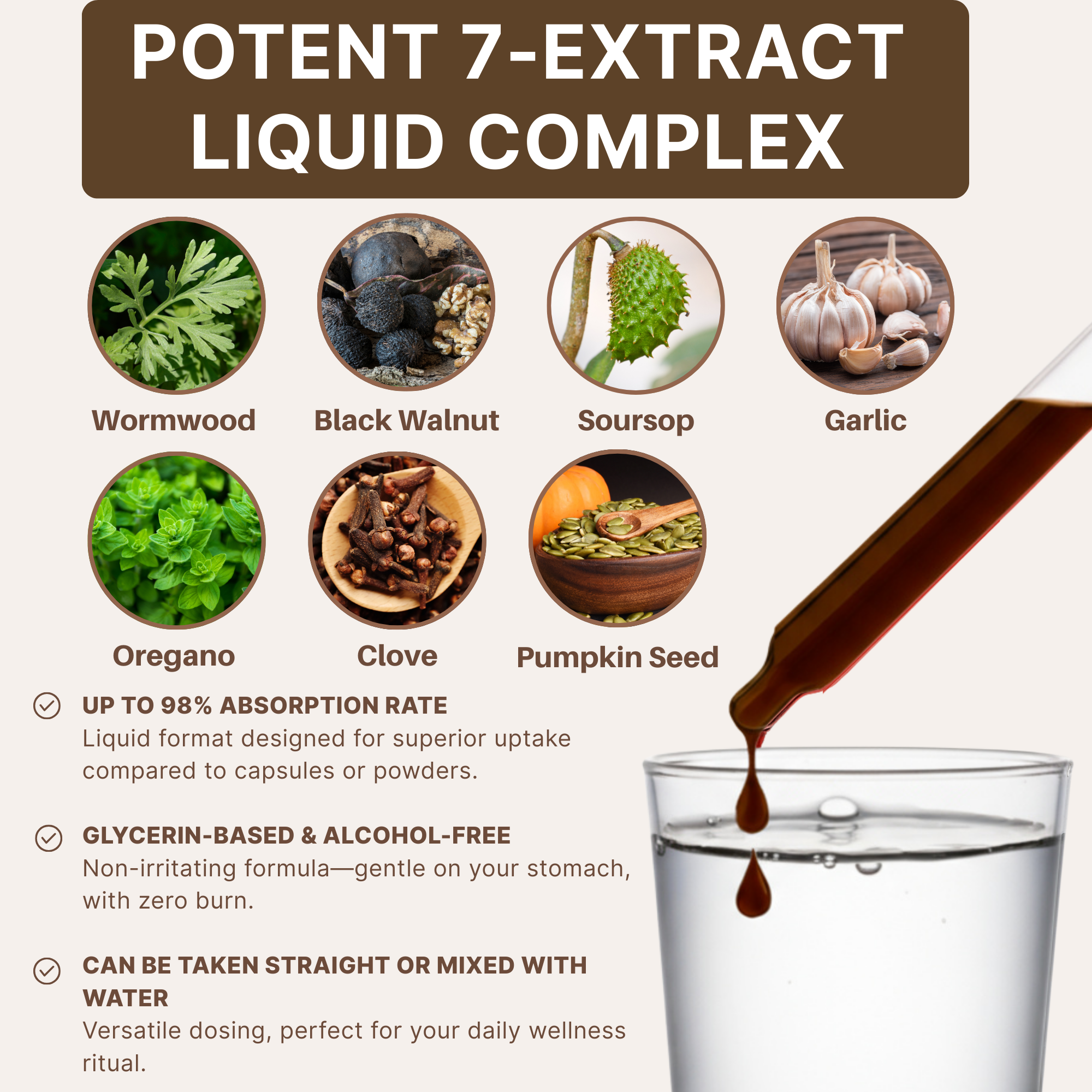 Wormwood, Black Walnut and Clove Liquid Drops