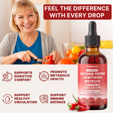 Cayenne Pepper Drops Liquid Supplement | Hawthorn Berry, Turmeric Curcumin, Beet Root, Ginger, Black Pepper