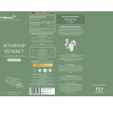 Soursop Liquid Drops — full label artwork with nutritional information and usage directions